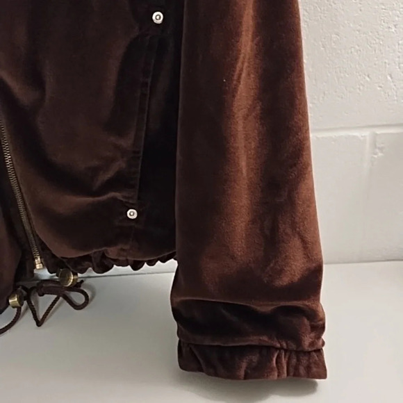 CS Signature Brown Velvet Reversible Hoodie Jacket Large - Picture 14 of 16